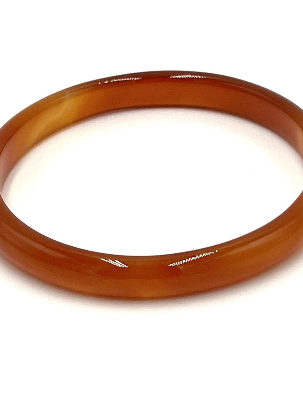 Stone Carnelian Agate Smooth/Simple Bangle Bracelet